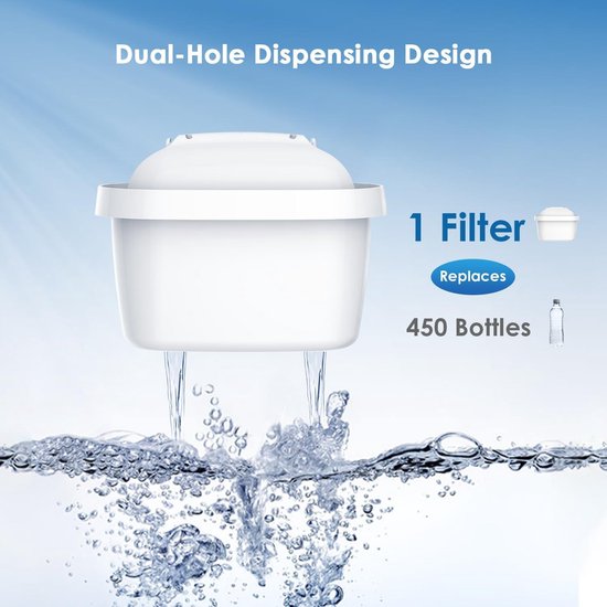 Cartouche filtrante Waterdrop certifiée TÜV SÜD - Compatible avec Brita Maxtra - Pour les réservoirs Brita Style, Fun, Marella, Cool, Mavea, Elemaris XL et Flow - 6 pièces