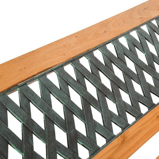 Banc de jardin en fonte - motif diamant - 128 x 51 x 73cm