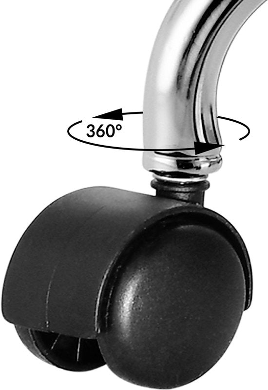 Tabouret roulant - Réglable en hauteur et rotatif à 360°C - Hauteur d'assise 51-65cm Blanc