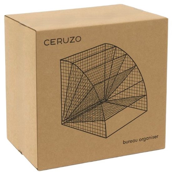 Ceruzo Letter Box - Organiseur de bureau 6 compartiments - Métal - Style industriel - 35x28x28 cm