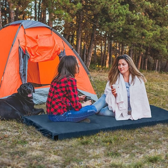 Coast matelas de camping - pliable - matelas de couchage - imperméable - sac de voyage - 183 x 62,5 x 6,5 cm - bleu
