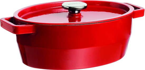 Pyrex Slowcook Casserole Oval - Fonte - 5.8 litres - Rouge