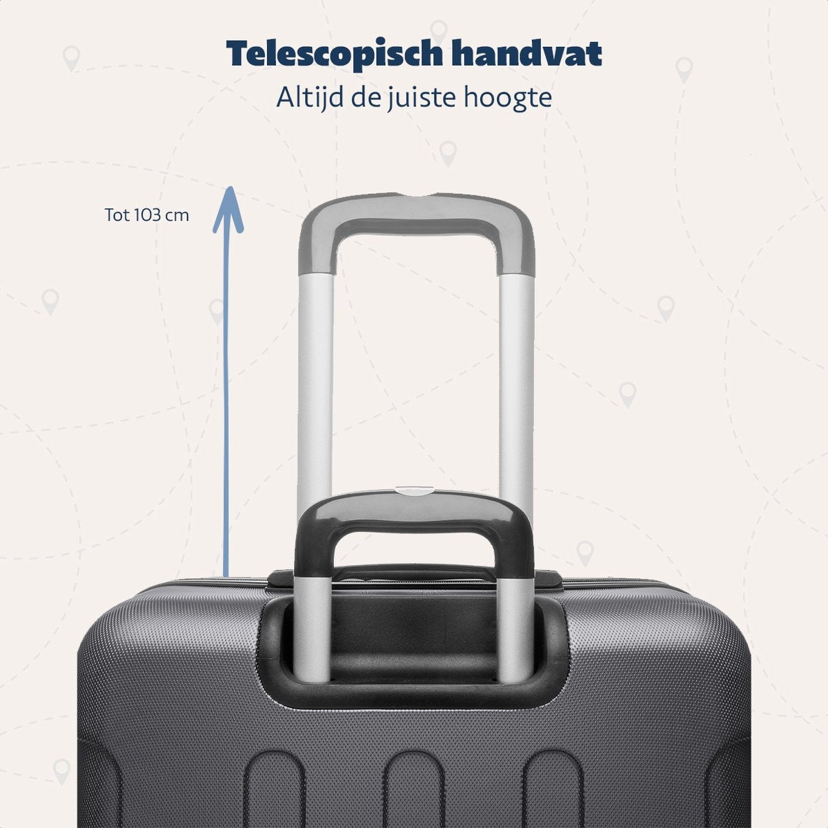 Set de valises TRVLMORE - 3 pièces - 38L + 70L + 110L - Gris foncé