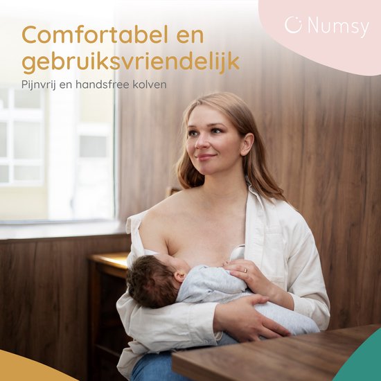 Numsy Tire-lait électrique double sans fil et mains libres - BPA-free - 1 pièce - avec sac de rangement - Nude Pink