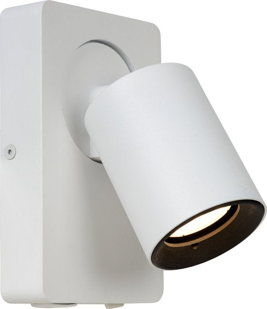 Lucide NIGEL - Lampe de chevet / Applique murale - LED à intensité variable et couleur de lumière réglable - CCT - GU10 - 1x5 W 2200 K/3000 K - Avec port de recharge USB - Blanc