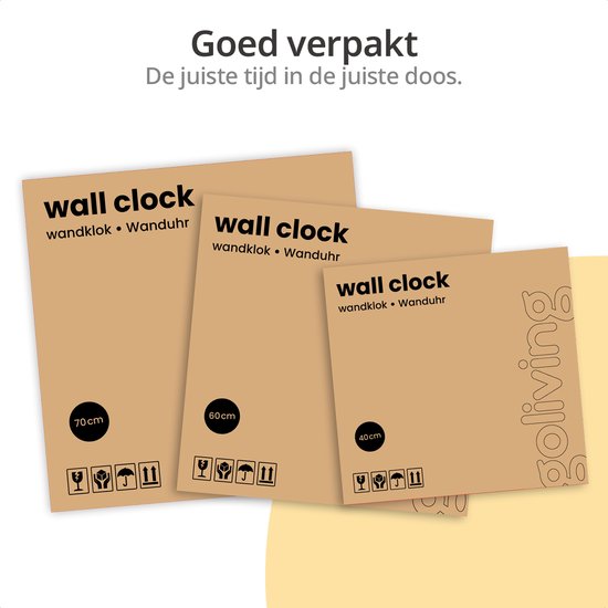 Horloge murale industrielle Goliving - Mouvement silencieux - Horloge murale moderne - Métal - Ø 60 cm - Noir