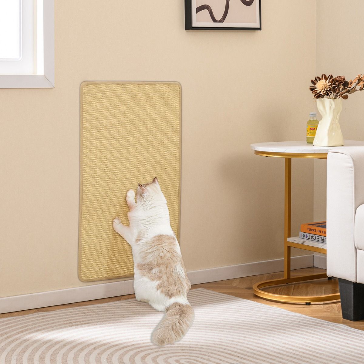 Lot de tapis Coast pour crabes - sisal - autocollants - 80 x 50 cm - naturel