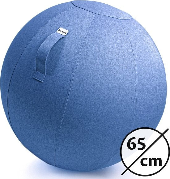 Balle d'assise - Backerz® - Siège ballon - Housse en lin  - 65 cm - Chaise de bureau Ergonomique