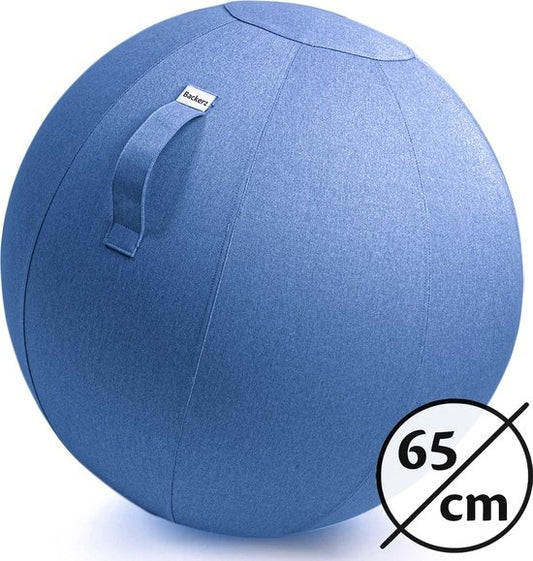 Balle d'assise - Backerz® - Siège ballon - Housse en lin  - 65 cm - Chaise de bureau Ergonomique