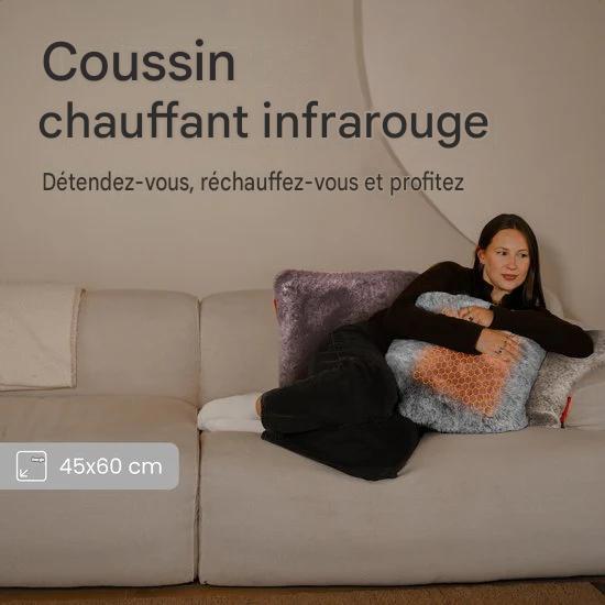 Auronic Coussin chauffant infrarouge Teddy 45x60 cm - Gris