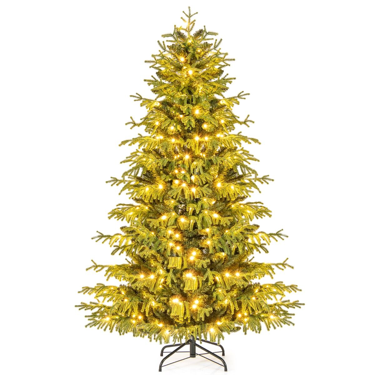 Sapin de Noël artificiel Coast avec guirlande lumineuse - 180 cm - ampoules LED blanc chaud - vert