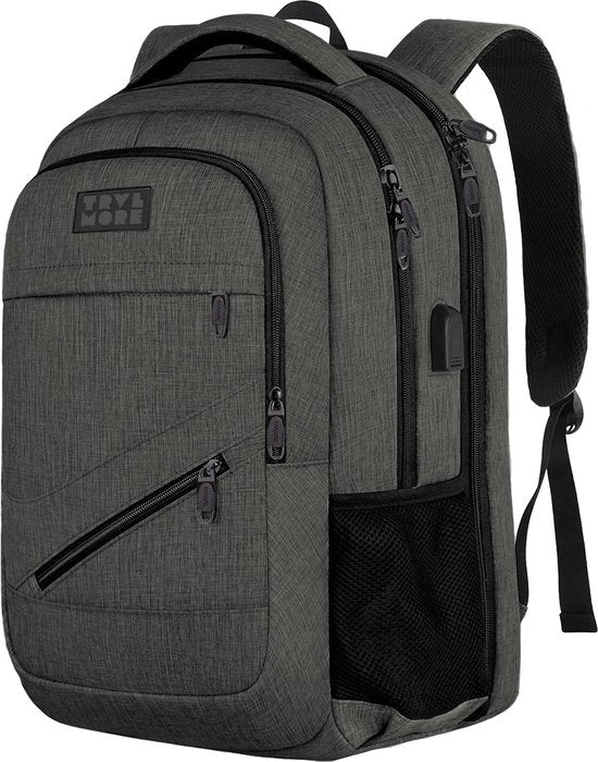 TRVLMORE Sac à dos - 36L - 17 inch - Sac à dos pour ordinateur portable - Sac d'école - Homme et femme - Sacoche pour ordinateur portable - Splashproof Gris Vert