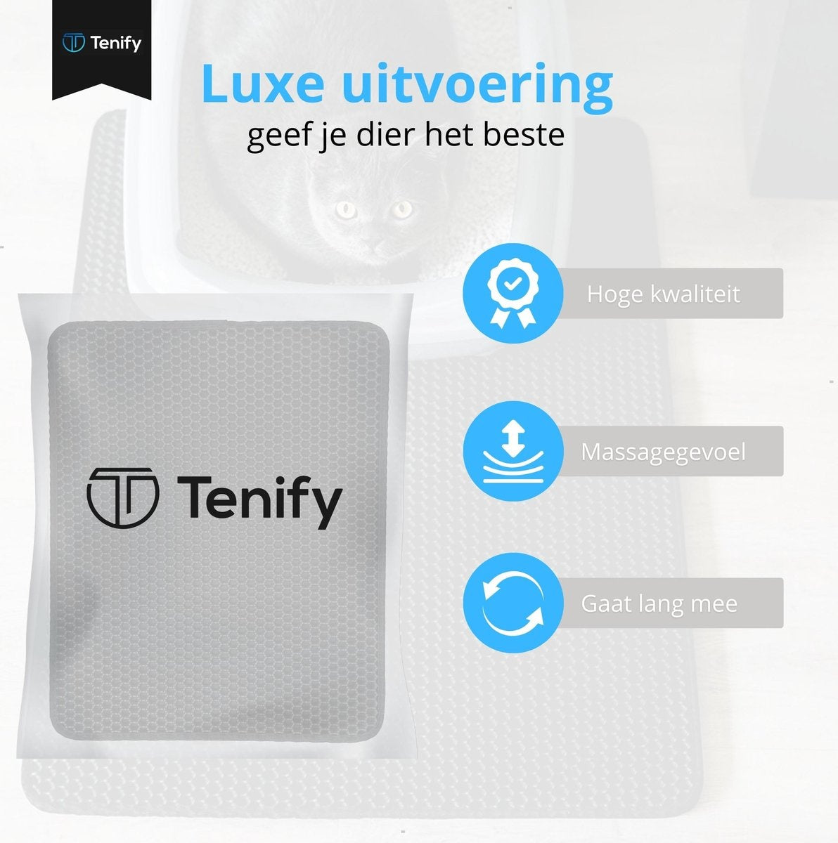 Tenify Tapis à litière + pelle à litière supplémentaire - 40 x 50 cm - Imperméable - Double couche - Structure en nid d'abeille - Tapis de promenade - Tapis