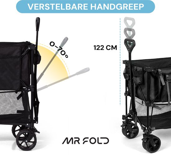 Mr Fold Bolderkar - XL - pliable - 600L - 300KG de capacité de charge - noir - 5 ans de garantie