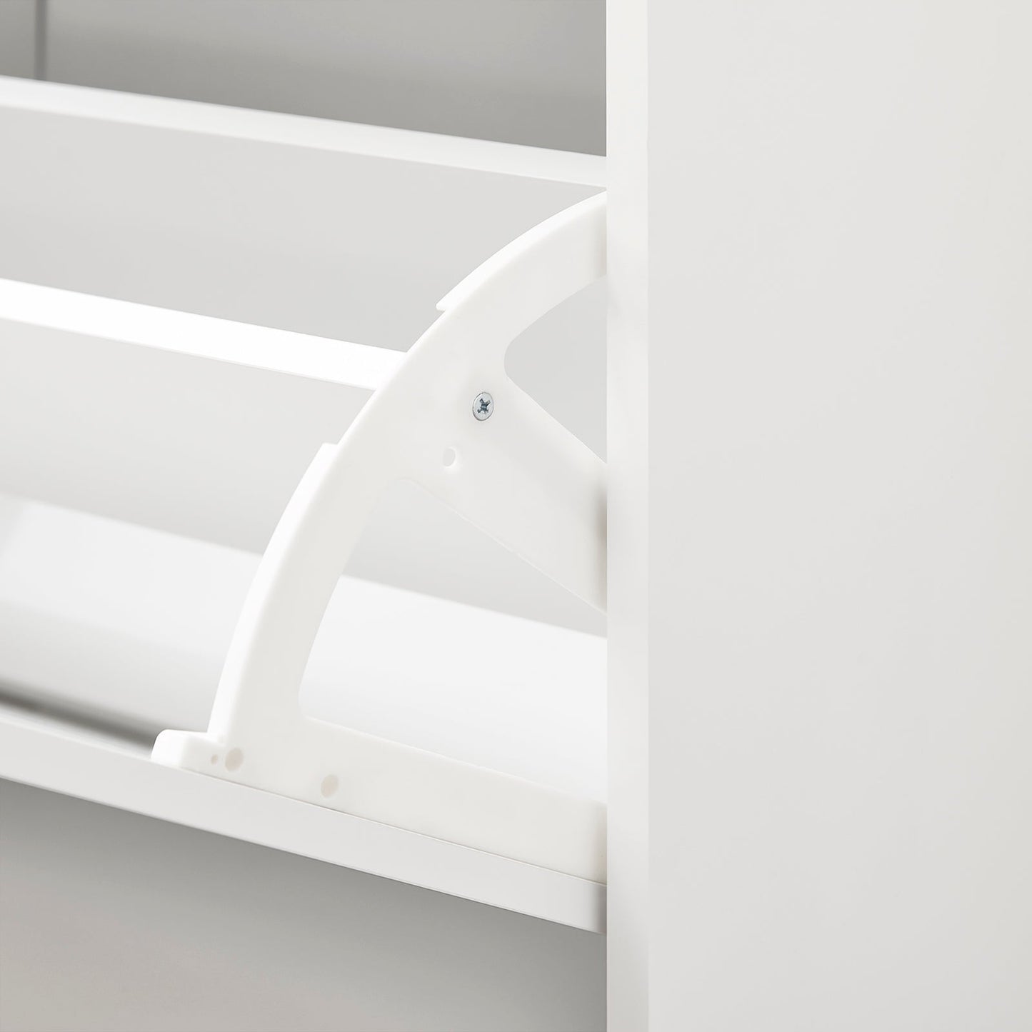 sobuy meuble à chaussures banc à chaussures FSR151-L-W - 105 x 24 x 52 cm - blanc avec coussin gris