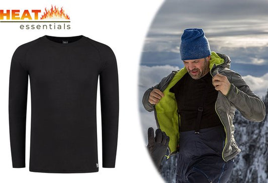 Sous-vêtements Thermiques Hommes - Chemise Thermique Hommes - Noir - M - Vêtements Thermiques Hommes - Chemise Thermique Hommes Manches Longues