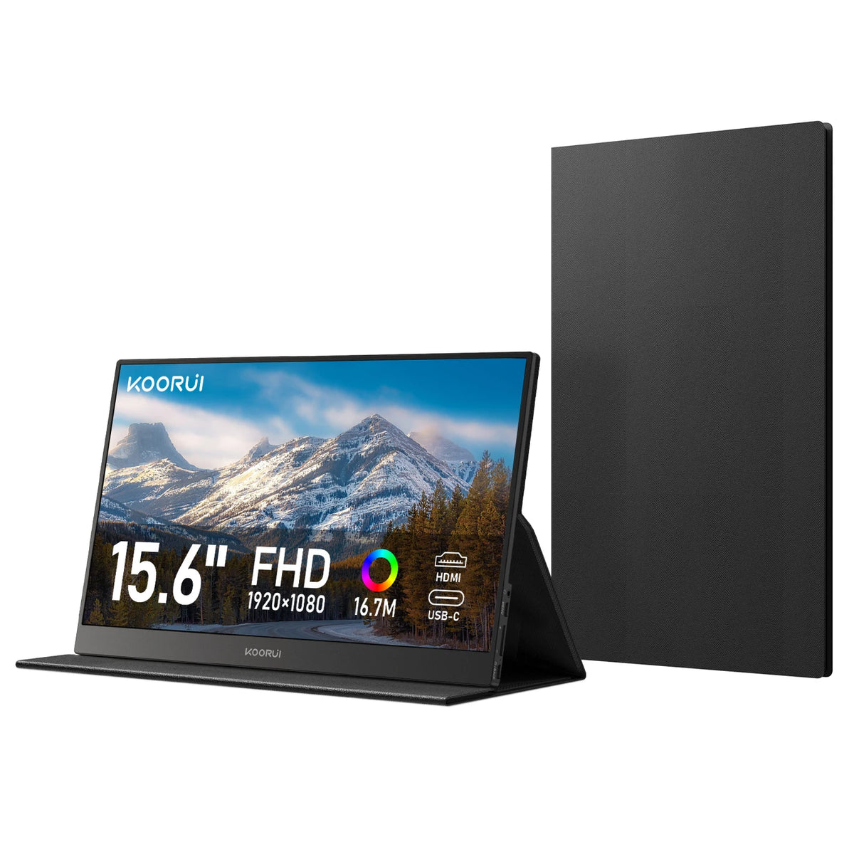 KOORUI E1511A Écran portable - 15,6 pouces - IPS FHD - 60 Hz - Noir
