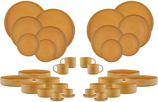 SCANDI Vaisselle complète - 36 pièces - Ochre