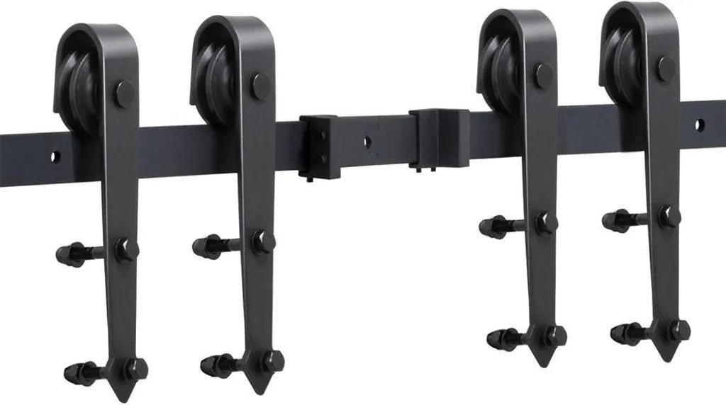 Système de porte coulissante Yaheetech 366 cm avec kit de montage, noir