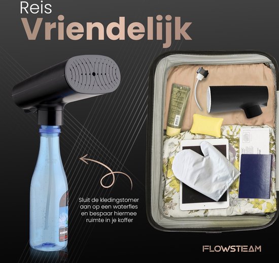 FLOWSTEAM® Luxury Clothes Dryer - Handheld steamer - Défroisseur à linge - Matte Black Edition - Sac de rangement inclus