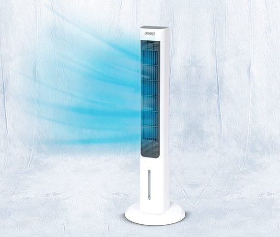 Livington ChillTower - Refroidisseur d'air à eau - climatiseur portable à 3 niveaux - puissant refroidisseur d'air « maxi-tower » avec un réservoir offrant 12 heures de refroidissement