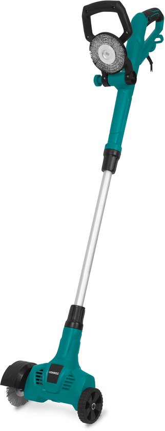 Brosse électrique anti-mauvaises herbes VONROC 500 W - nettoyeur de joints - élimination - manche télescopique - avec brosse en acier et en nylon