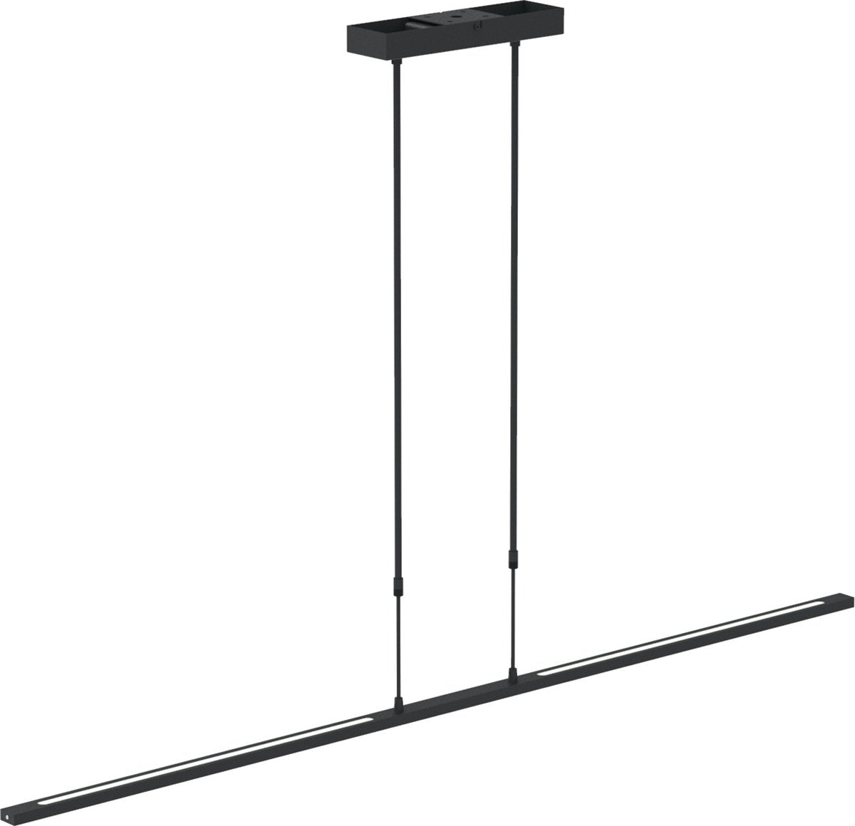 Lampe suspendue réglable Zelena - 2-lumières - Plastique/métal - 155 cm - Hauteur réglable jusqu'à 117 cm - Design moderne - Noir