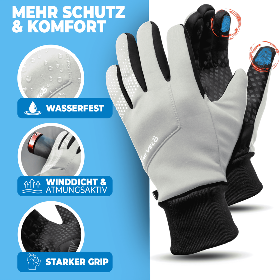 MiVelo Gants de cyclisme coupe-vent et déperlants - Unisex - Réfléchissants - Taille XL