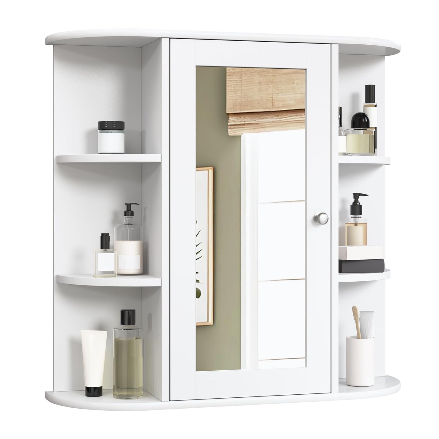 Armoire à miroir Esituro - 60 x 58 x 16 cm - Armoire murale - MDF - Blanc