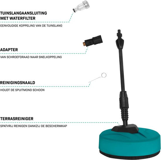 VONROC Nettoyeur haute pression V24-2 - 2400W - 180 bar - Comprend un nettoyeur de terrasse, une buse à mousse et des accessoires