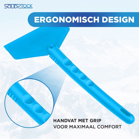 SolidStock Grattoir à glace pour voiture - Grattoir pour voiture - Extra large - Grattoir pour vitres - Design ergonomique - Bleu