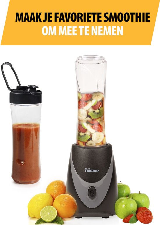 Mixeur Tristar 250 W - BL-4485 - 0,5 L - Mixeur à emporter - Noir