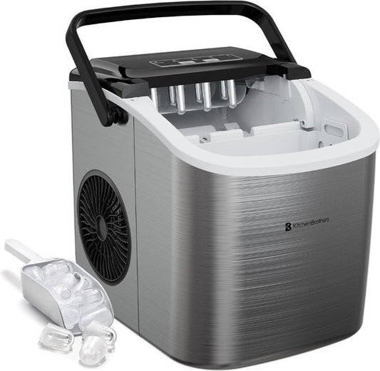 Machine à glaçons - Machine à glaçons avec pelle à glace - 9 Cubes en 8 min. - Portable avec poignée - acier inoxydable