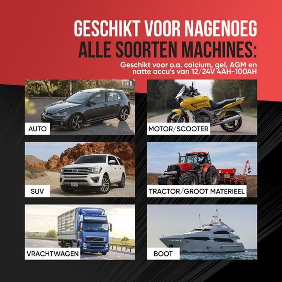 Chargeur de batterie Strex 12/24V - 4/6/8A, charge de maintien et mode réparation - Pour voiture, moto, scooter, bateau et camping-car