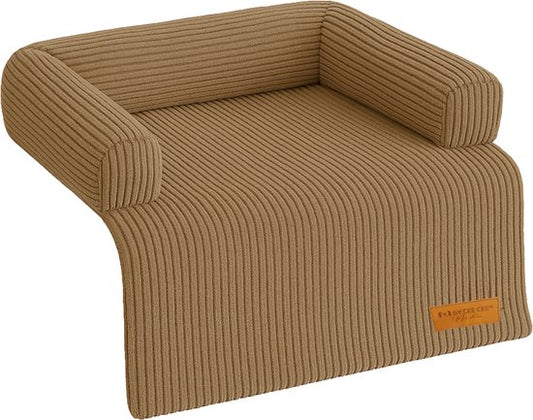By Cee Cee Original Dog Rug Bench - Panier pour chien - Premium - Entièrement zippé - Tissu côtelé - Marron - 90x90 - Taille M