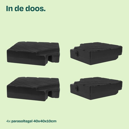 Dalles pour parasol VONROC - pour parasol suspendu - 40 x 40 cm – à remplir – lot de 4 pièces