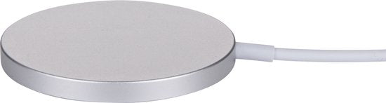 Chargeur magnétique Qi de Grundig - 15W - Câble USB-C de 1 mètre inclus - Protège contre les surintensités - Design compact - Argent