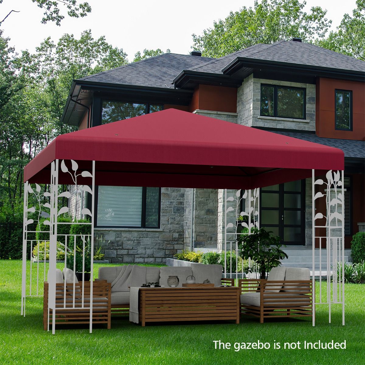 Coast Replacement Roof for Pavilion 3 x 3 m Bordeaux - Couverture de toit de pavillon hydrofuge avec attaches Velcro