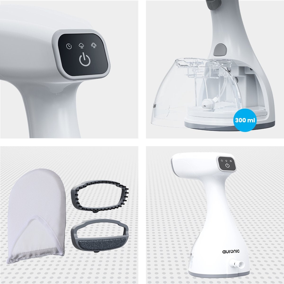 Auronic Défroisseur à linge - Défroisseur - Défroisseur à main pour vêtements et meubles - 300ml - Blanc