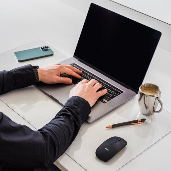 WURK Professional Desk Pad Transparent - Organisateur de bureau - Inclut un clip pour câble - 80x40