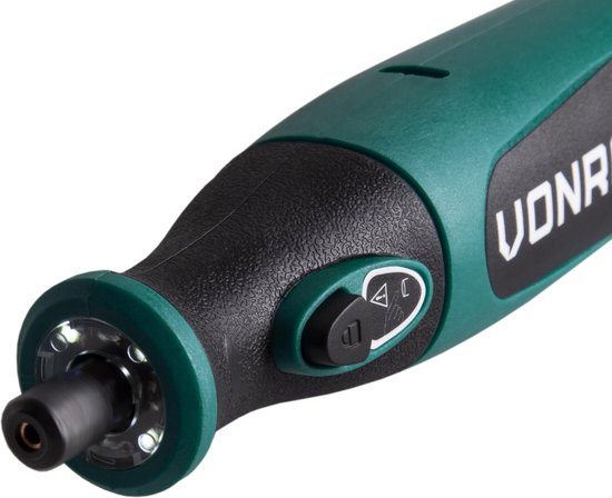 VONROC Accu Multitool - Rotatif - 8V - 24 accessoires, chargeur et sac de rangement inclus