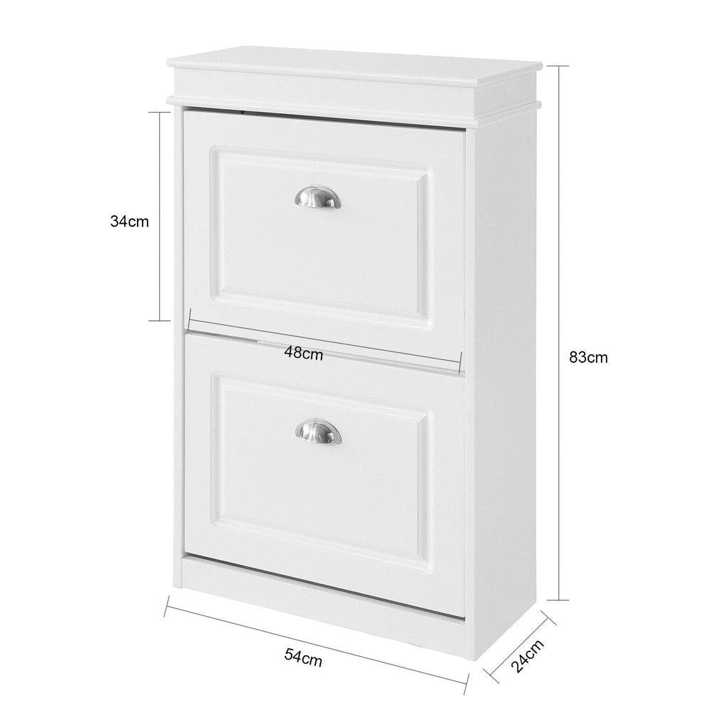 SoBuy FSR78-W Armoire à chaussures avec 2 volets Rack à chaussures Basculeur de chaussures Schuhkipper