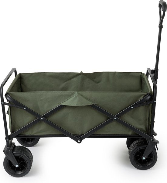 909 Chariot d'extérieur - Pliable - Capacité de charge maximale 80 KG - 100x57x99cm - Vert