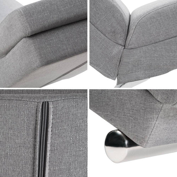 auteuil de Détente London – Tissu Gris Tressé, Charge 180 kg | Casaria