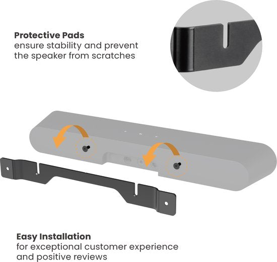 Sonos Ray soundbar wall bracket - montage mural