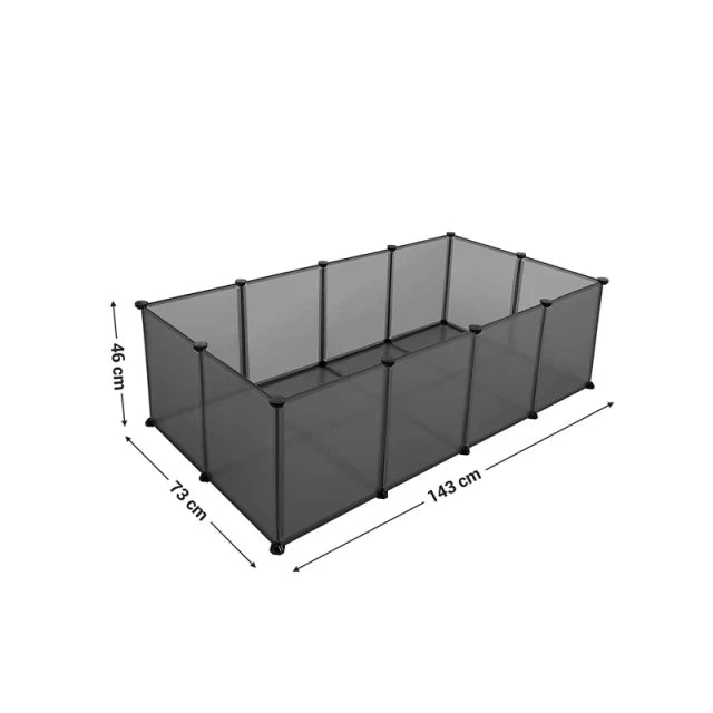 Cage multifonctionnelle pour animaux de compagnie et parc d'entraînement Songmics – 143 x 71 x 47 cm – Gris, avec 20 panneaux