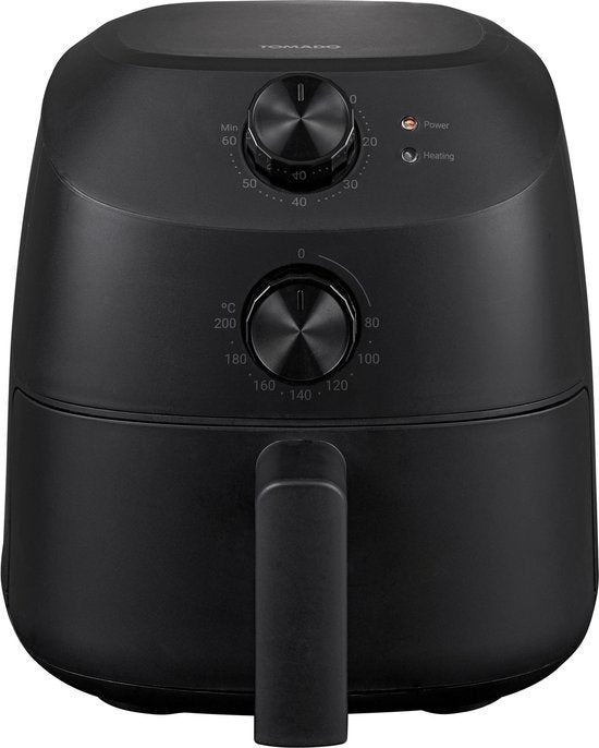 Tomado TAF2001B - Mini Airfryer - Capacité de 2 litres - Pour 1 ou 2 personnes - Petite friteuse à air chaud - Sans PFAS - Noir