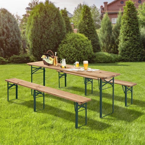 Table à bière en bois / Banc à bière Passau - 3 pièces - Pliable