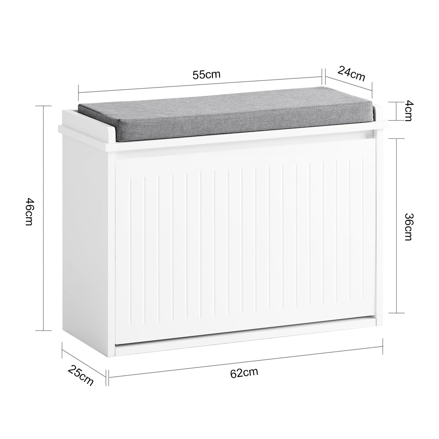 Meuble à chaussures - SoBuy - Avec 1 tiroir - Max. 150 kg - 60 x 26 x 46 cm - Blanc/ Gris