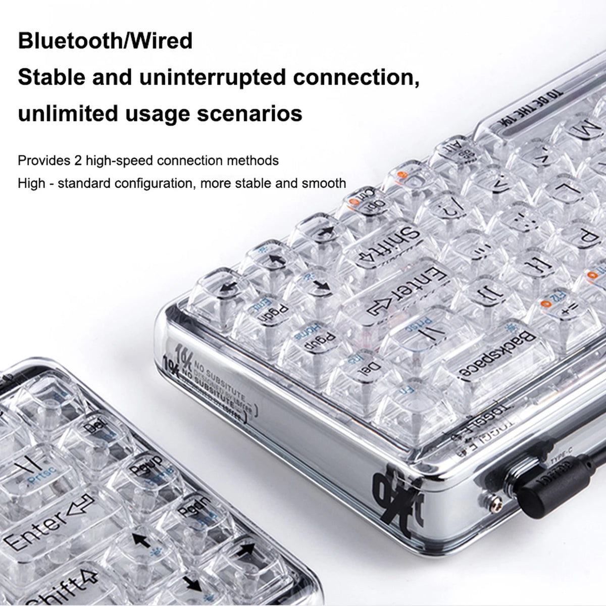 Clavier mécanique Lofree OE907 65 % transparent - QWERTY Bluetooth 5.1 - 30,6 x 14,4 x 4,3 cm